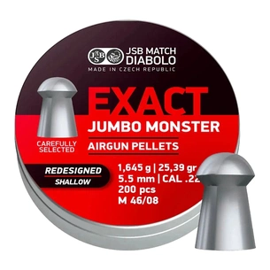 Пульки JSB Exact Jumbo Monster Redesigned SHALLOW 5,52 мм 1,645 г (200 шт/уп) (546189-200) зображення 1