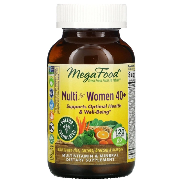 Мультивітамін MegaFood Мультивітаміни для жінок 40+, Multi for Women 40+, 120 таблеток (MGF-10322) - изображение 1
