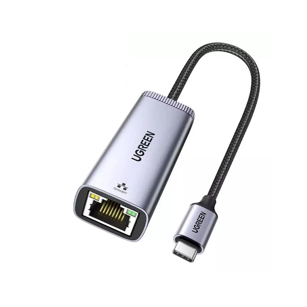 Перехідник USB-C to RJ45 Ethernet 1000Mbps gray Ugreen (40322) - зображення 1
