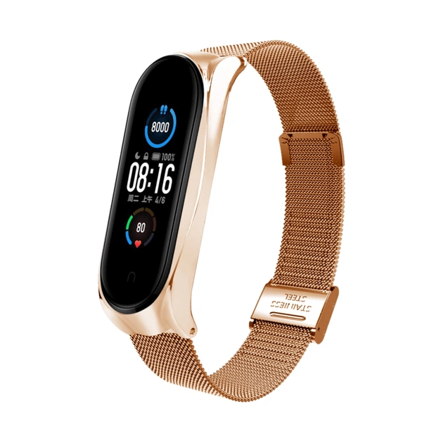 Ремінець до фітнес браслета BeCover Metal для Xiaomi Mi Smart Band 8 Rose Gold (709360) - зображення 1