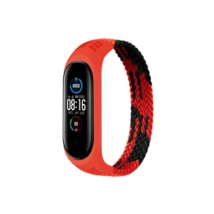 Ремінець до фітнес браслета BeCover Elastic Nylon Style для Xiaomi Mi Smart Band 5/6 (Size S) Black-Red (706135) зображення 1