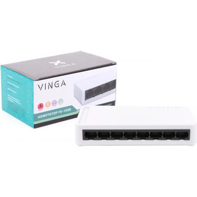 Комутатор мережевий Vinga FS-1008 - зображення 1