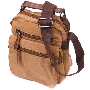 Сумка Vintage Чоловіча з щільного текстилю Коричнева (21226) зображення 1