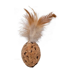 Іграшка для котів Eastland М'яч регбі з мататабі з натуральної пробки 6х4.5 см (6970115703087) зображення 1