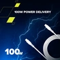 Дата кабель USB-C to USB-C 2.0m CC100SC 100W 2m White Canyon (CNS-CC100SC20W) - зменшене зображення 3
