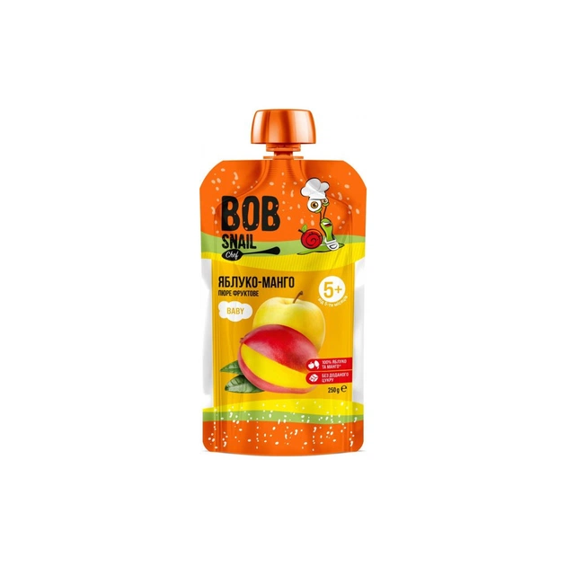 Детское пюре Bob Snail Улитка Боб Яблоко-манго 250 г (4820219345152) - изображение 1