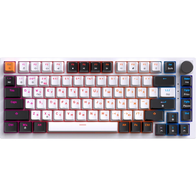 Клавіатура GamePro MK160W Hot-Swap Red Swich RGB USB UA White (MK160W) - зображення 1