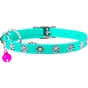 Нашийник для тварин WAUDOG GLAMOUR "Квіточка" з резинкою і стразами для кішок (ментоловий) (325513) - зменшене зображення 2