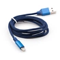 Дата кабель USB 2.0 AM to Lightning nylon 1m blue Vinga (VCPDCLNB21B) - зменшене зображення 2