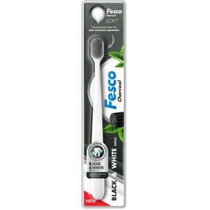 Зубна щітка Fesco Black & White Series Soft Біла з чорною щетиною (4823098414131) изображение 1
