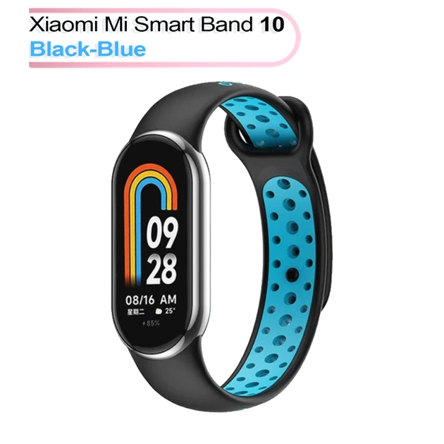 Ремінець до фітнес браслета BeCover Vents Style для Xiaomi Mi Smart Band 10 Black-Blue (713627) - зображення 1