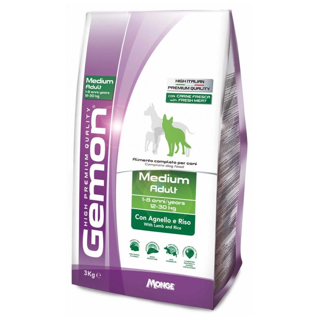 Сухой корм для собак Gemon Dog Medium adult ягненок с рисом 3 кг (8009470386111) - изображение 1