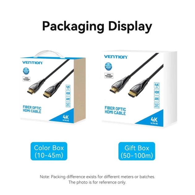 Кабель мультимедійний HDMI M to HDMI M 70.0m 4K fiber optic black Vention (ALSBAX) - зображення 3