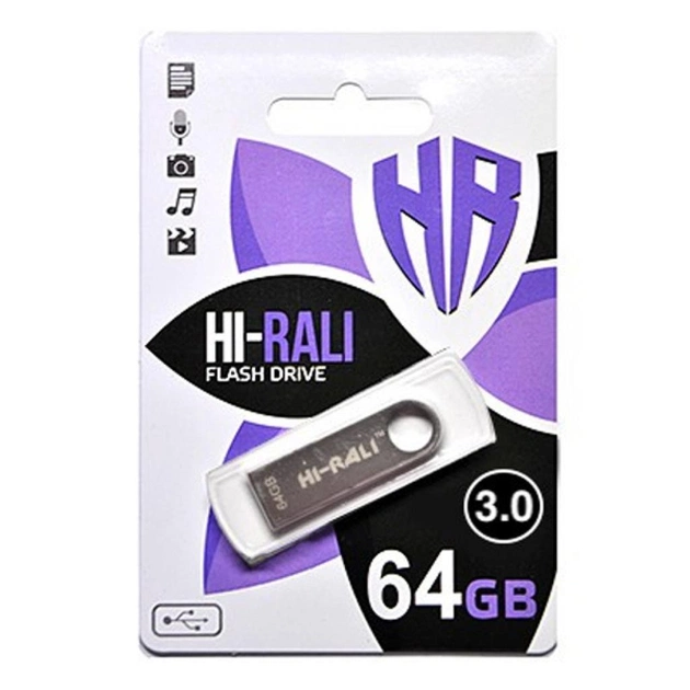 USB флеш накопичувач Hi-Rali 64GB Taga Series Black USB 3.0 (HI-64GB3TAGBK) - зображення 1