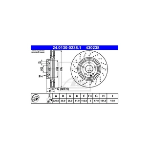 Гальмівний диск ATE 24-0130-0238-1-02 зображення 1