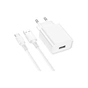 Зарядний пристрій BOROFONE BA74A Aspirer USB + cable USB to USB-C White (6974443388671) - зменшене зображення 1