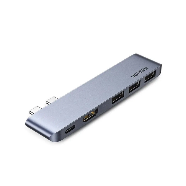 Концентратор Ugreen 2xUSB-C to 3xUSB 3.0 + HDMI + USB-C CM251 gray (60559) - изображение 1