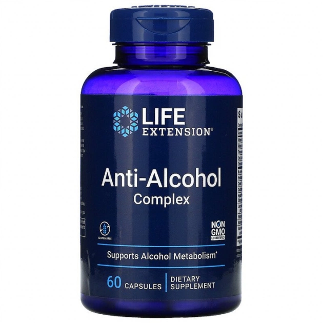 Витаминно-минеральный комплекс Life Extension Антиалкогольный комплекс, Anti-Alcohol Complex, 60 капсул (LEX22400) - изображение 1