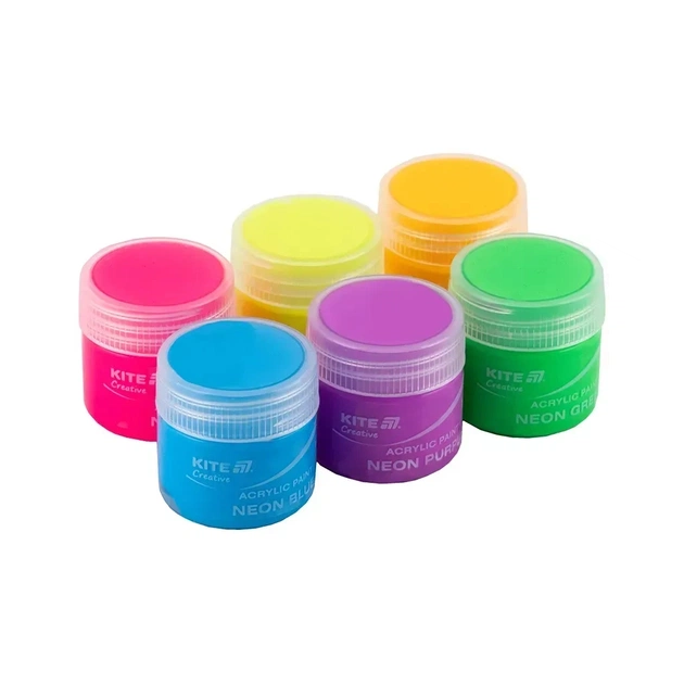 Акрилові фарби Kite Creative 6 неонових кольорів, 20 мл (K-274) - picture 4