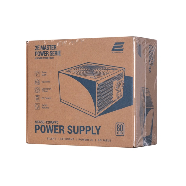 Блок живлення 2E MASTER POWER (650W), >80, 80+ White, 120mm, 1xMB 24pin(20+4), 1xCPU 8pin(4+4), 3xMolex, 5xSATA, (2E-MP650-120APFC) - зображення 11