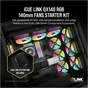 Кулер до корпусу Corsair iCUE Link QX140 RGB PWM PC Fans Starter Kit with iCUE LINK System Hub (CO-9051004-WW) - зменшене зображення 10