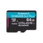 Карта пам'яті Kingston 64GB microSDXC сlass 10 UHS-I U3 V30 A2 Canvas Go Plus G4 (SDCG4/64GBSP) - зменшене зображення 1