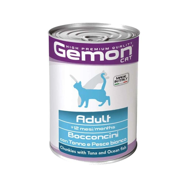 Консерви для котів Gemon Cat Wet Adult тунець і океанічна риба 415 г (8009470300742) - зображення 1