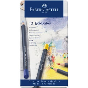 Карандаши цветные Faber-Castell GoldFaber металевий пенал 12 кольорів (114712) (27641) изображение 1