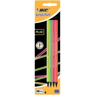 Олівець графітний Bic Evolution Fluo HB в блістері, 4 шт (bc940758) зображення 1