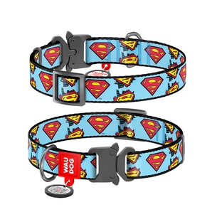 Нашийник для тварин WAUDOG Nylon з QR паспортом "Супермен" металічна пряжка-фастекс XL (0026-2005) зображення 1