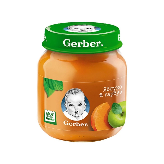 Дитяче пюре Gerber Яблуко і гарбуз, 130 г (1227245) - зображення 1