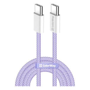 Дата кабель USB-C to USB-C 1.0m 60W 3.0А purple ColorWay (CW-CBPDCC061-PU) picture 1