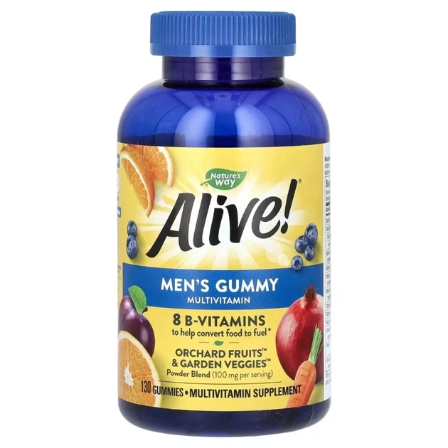 Мультивітамін Nature's Way Мультивітаміни для чоловіків, смак фруктів Alive! Men's Gummy Multiv (NWY-14031) - изображение 1