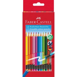Карандаши цветные Faber-Castell з гумкою, шестигранні,12 кольорів (116612) (16796) изображение 1