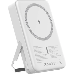 Батарея універсальна Atria 10000mAh, PD/20W, 15W Wireless MagSafe, White (WPD-W57) зображення 1