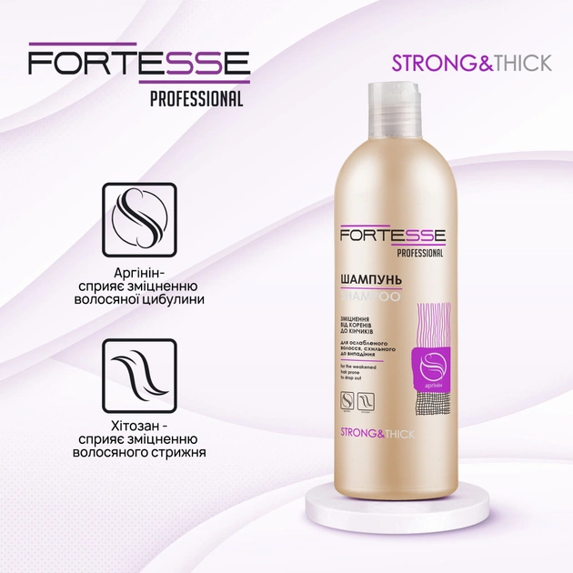 Шампунь Fortesse Professional Strong & Thick Зміцнювальний Для ослабленого волосся, схильного до випадіння 400 мл (4823115501561) - picture 4