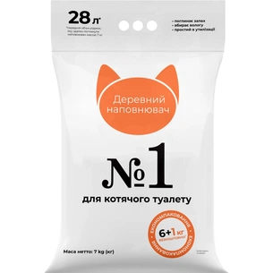 Наповнювач для туалету Super Cat №1 Деревний вбирний 6+1 кг (6974) изображение 1