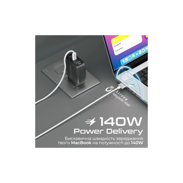 Дата кабель USB-C to MagSafe 3 white Promate (magcord-140pd.white) - picture 4