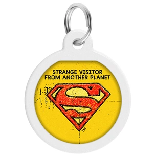 Адресник для тварин WAUDOG Smart ID з QR паспортом "Супермен вінтаж", круг 25 мм (0625-1011ru-eng) зображення 1