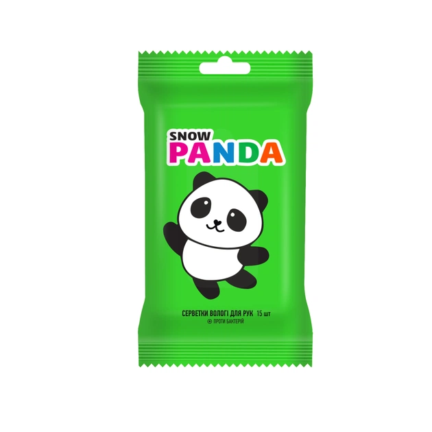 Дитячі вологі серветки Сніжна Панда Kids Антимікробні 15 шт. (4820183970480) - picture 1