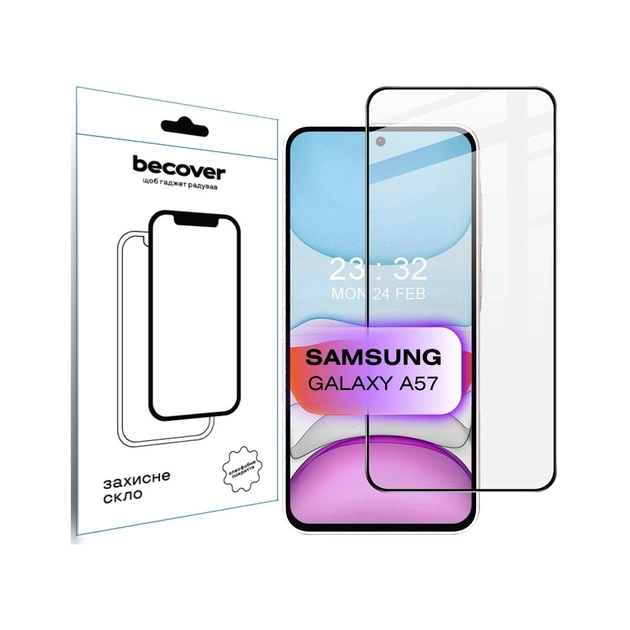 Стекло защитное BeCover Samsung Galaxy A57 SM-A576 Black (714918) - изображение 1