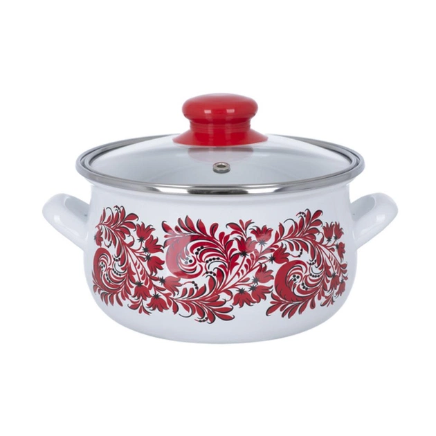 Каструля Infinity Red flowers 3.3 л (6415014) - изображение 1