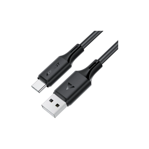 Дата кабель USB 2.0 AM to USB-C 1.2m 3A 60W silicone black Acefast (6974316284178) - изображение 1