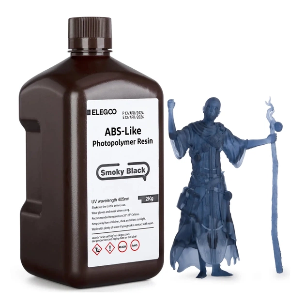 Фотополімерна смола ELEGOO Resin, ABS-like 2кг, black smoky (50.103.0177) - зображення 1