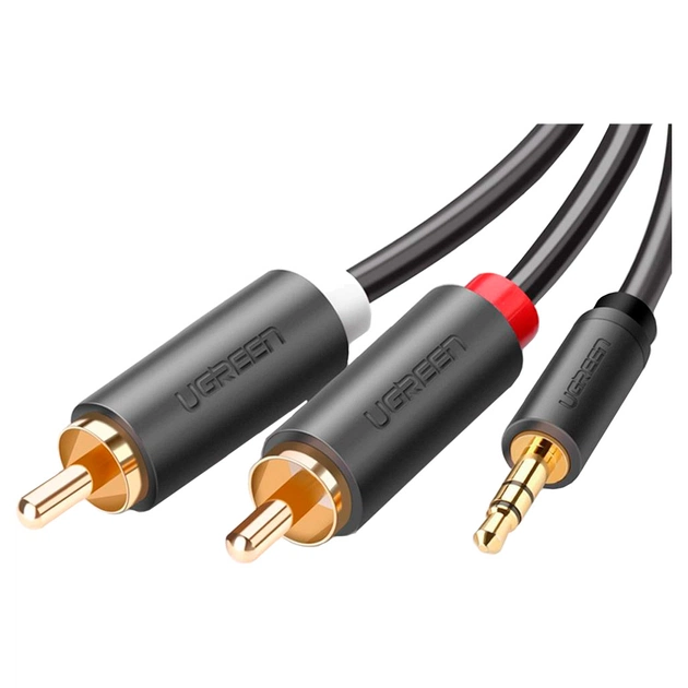 Кабель мультимедийный 3.5mm F to 2xRCA M 1.5m Black Ugreen (10511) - изображение 1