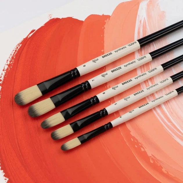 Пензлик для малювання Rosa Синтетика овальна, BREEZE 1226FR, №8 (4823098535584) - picture 6