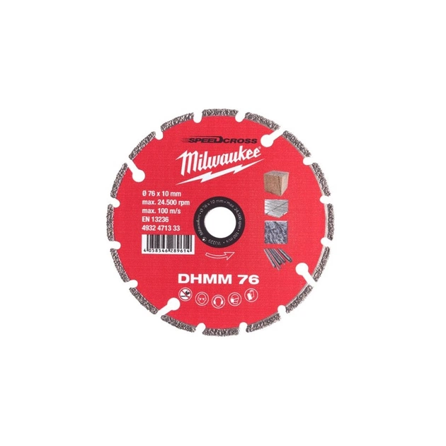 Круг отрезной Milwaukee алмазный DHMM 76, 76 мм для M12 FCOT (4932471333) - изображение 1