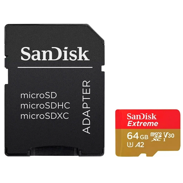 Карта пам'яті SanDisk 64GB microSD class 10 V30 Extreme PLUS (SDSQXBU-064G-GN6MA) - зображення 1