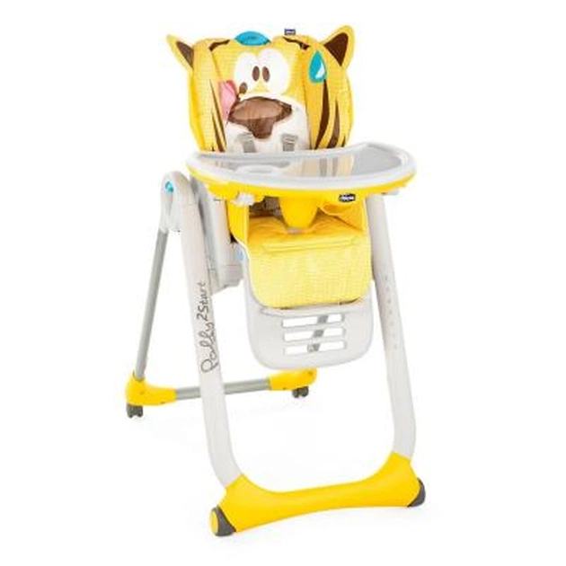 Стілець для годування Chicco Polly 2 Start 4-х колісний жовтий (79205.43) - изображение 1