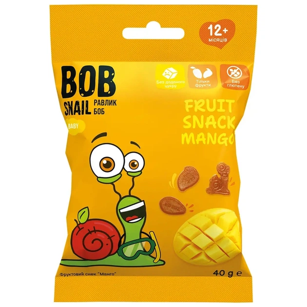Детские снеки Bob Snail фруктовые манго 40 г (1740862) - изображение 1